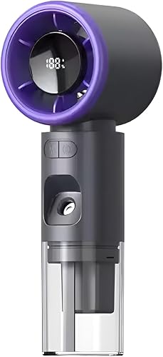 FAMKA - Ventilador de nebulización de mano portátil, potente de alta velocidad, pequeño ventilador de refrigeración personal recargable, niebla de