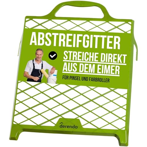 Derendo Abstreifgitter 10 Liter Abstreichgitter für Wandfarbe 29x27cm, Farbgitter Kunststoff Profi Malergitter für herkommliche Farbeimer 1er, 2er und 3er Set (1 Stück)