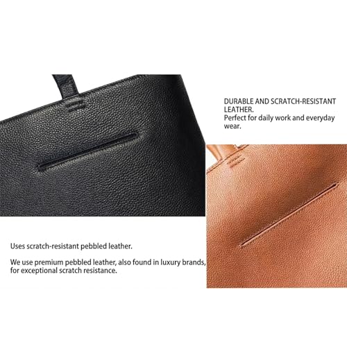 Raymaple Men's Top Grain Leather Tote