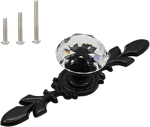 HUAMULAN Paquete de 10 pomos, tiradores vintage para armario de cocina, base de aleación de zinc, manijas de puerta de armario, cajón, base negra