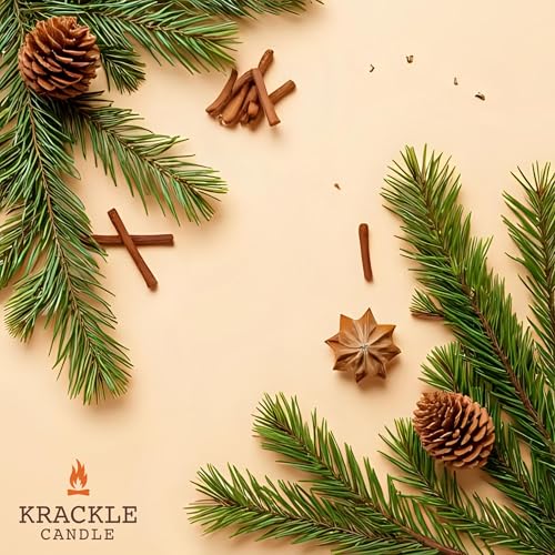Image of Krackle Candle | Country Cabin | 16 oz Scented Candle with Natural Crackling Wooden Wick | Poured in the USA | Woody Pine & Spicy Forest Fragrance
