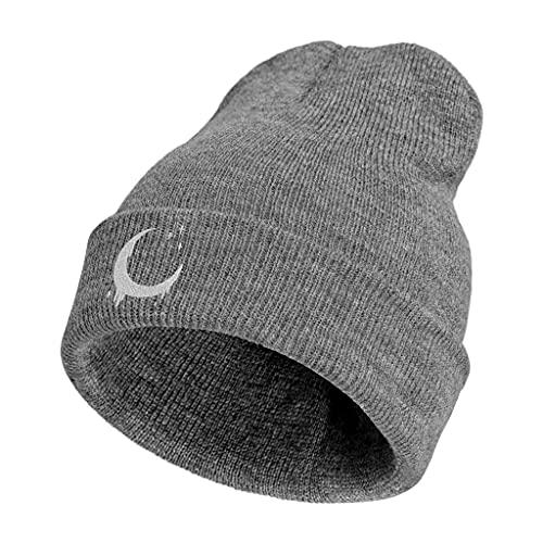 Image of Embroidery Goth Beanie Knit Hats for Men & Women, Embroidery Winter Hats Skull Cap