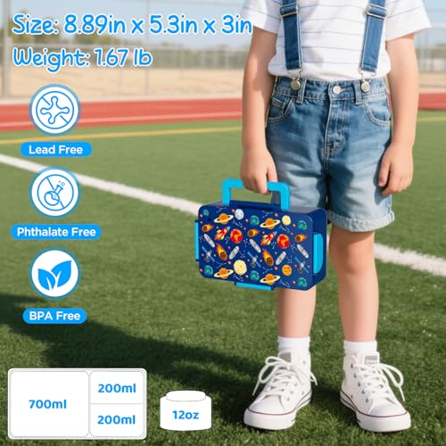 Image of Bento Lunch Box for Kids-3 Compartment Leak Proof Insulated Lunch Container