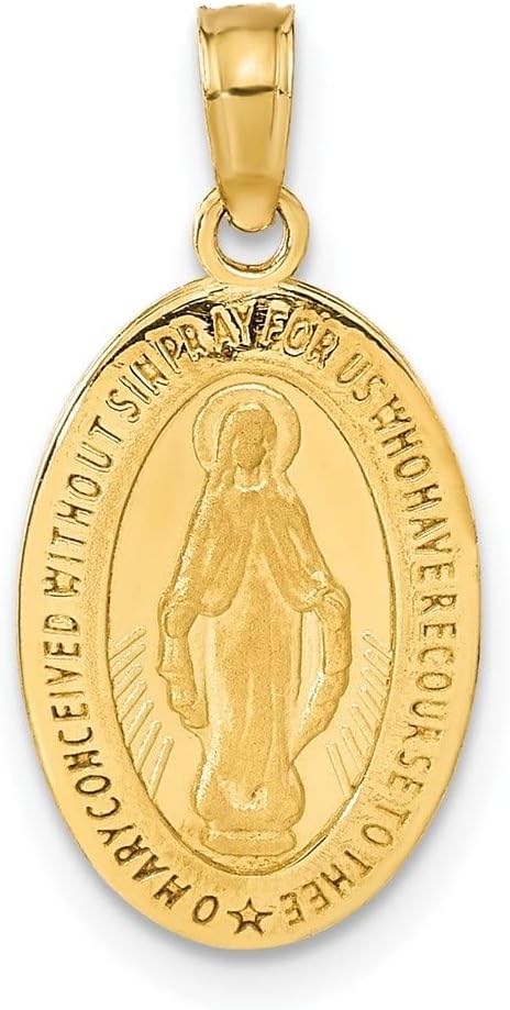 Diamond2Deal 14k Gold Miraculous Medal Pendant