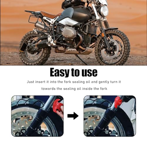 Image of povtii 2PCS Motorcycle Fork Seal Cleaner Tool, Fork Seal Cleaner Fits 45-55mm Seal Mate Oil Level, Universal Cleaning Shock Repairing Absorber Tool, Dirt Bike Motorcycle Accessories (Red)