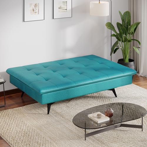 Image of Wakefit Flexia Sofa Cum Bed - Three Seater - Reflection Series Aqua Blue