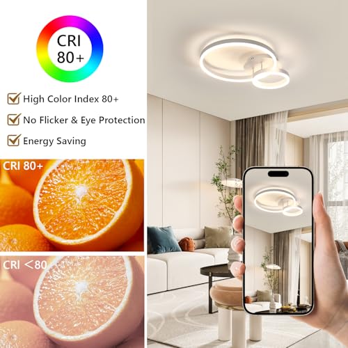Plafonnier LED moderne Osairous à intensité variable 4725LM de 50cm - 5
