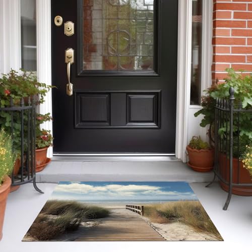 Tapis antidérapant lavable en machine imprimé bord de mer - 4