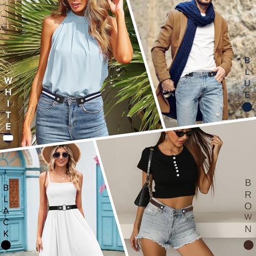 Image of No Buckle Belts for Women, Elastic Belts for Women, Comfortable Womens Belts for Jeans, Stretch Belts for Women