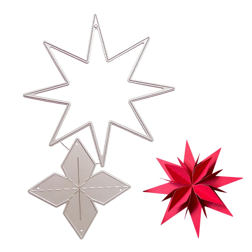OTCRAFT Poinsettia - Fustelle in metallo, per realizzare biglietti, scrapbooking, carta, artigianato, artigianato, stencil in metallo, fustellatura, punzonatura, stampi fatti a mano