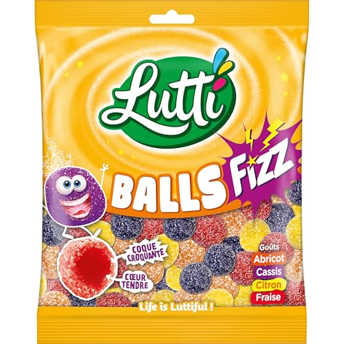 LUTTI Balls Fizz 100g Bonbons Goût Acidulé