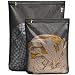 Tenrai Delicates Laundry Bags, Bra Fine Mesh Wash Bag, Zippered, Protect Best Clothes in the Washer, 2 Pack, 2 Black Style 1, 16" x 19" and 12" x 15"