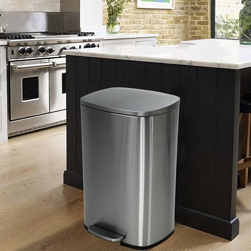 Caneca de basura para cocina 50L acero inoxidable