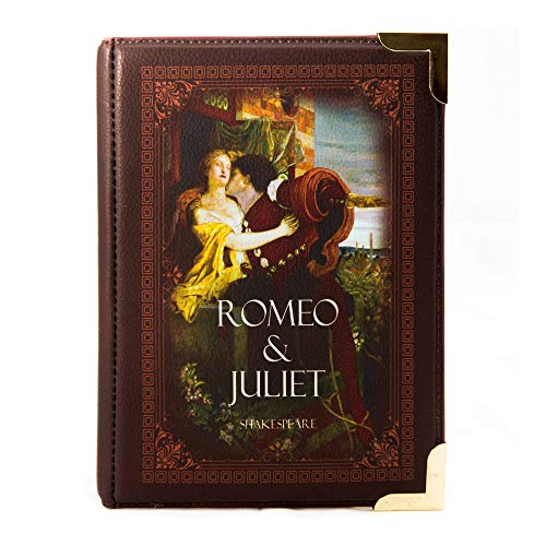 Well Read Bolsa Co Signature Booklike - Bolsa transversal literária, Romeu e Julieta marrom, Small