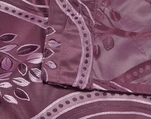 Elegant Comfort Aurora Jacquard Look Curtain Panel Set including Attached Valance 54" X 84 inch (Set of 2), Lilac - Image 3
