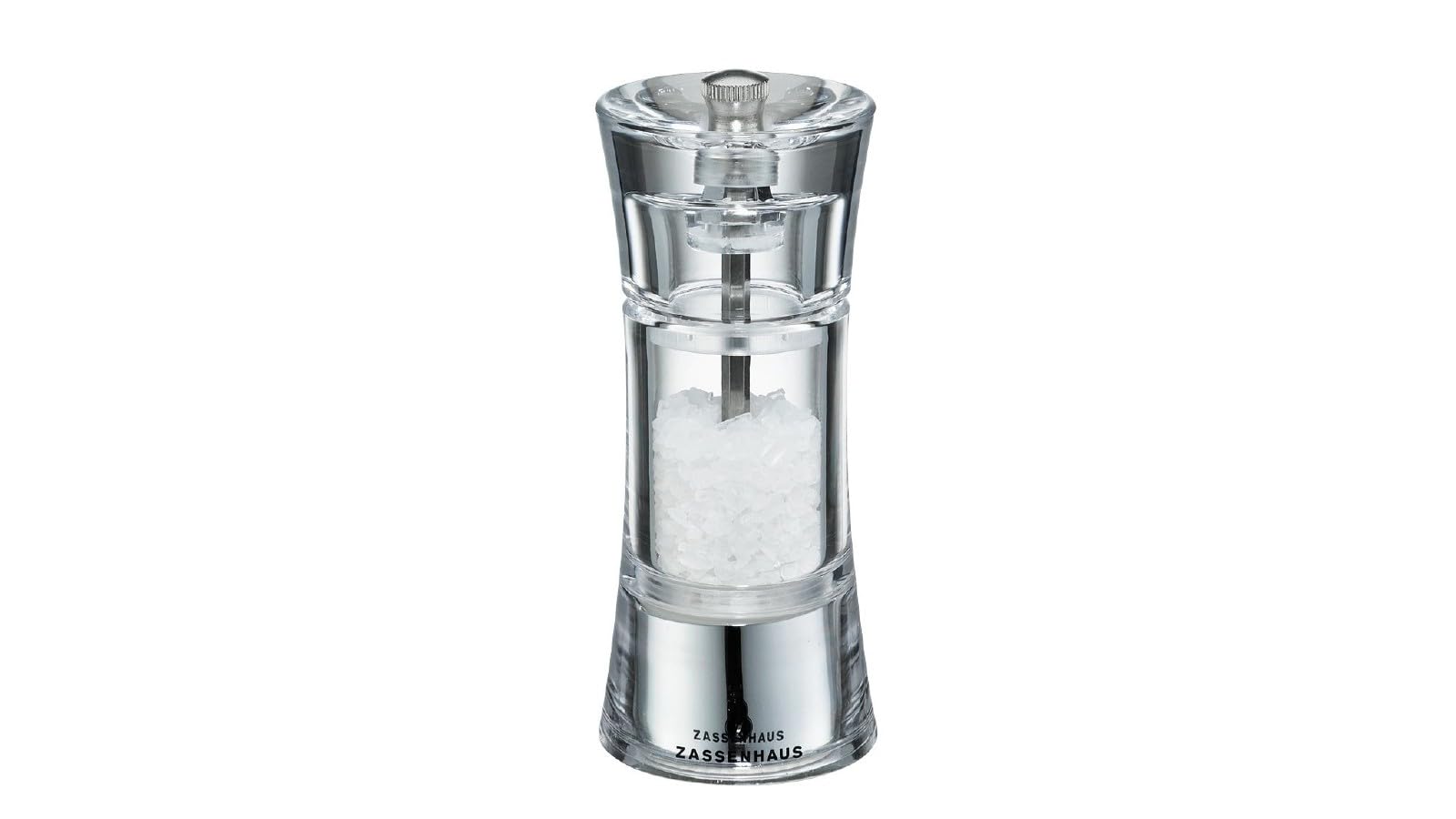 ZASS4|#Zassenhaus Aachen Plastic Acrylic Salt Mill, Acrylic, 5.7x5.7x14 cm