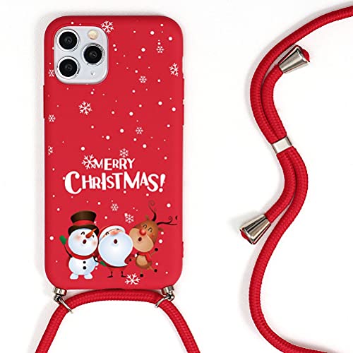 Eouine Capa transversal de Natal para Xiaomi Mi Note 10 Lite [16,35 cm] alça de colar estampa de Nat