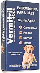 Anti Carrapatos, Sarnas, Vermes e Pulgas - 4 Comprimidos Mastigável Sabor Carne. Cães de 30 a 60kg