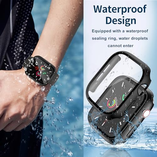 Image of Waterproof Case for Apple Watch Series SE2 SE 6 5 4 40mm, Built-in Screen Protector with Tempered Glass [Touch Sensitive] Cover for iWatch S6 /S5 /S4 /SE 40mm, Black