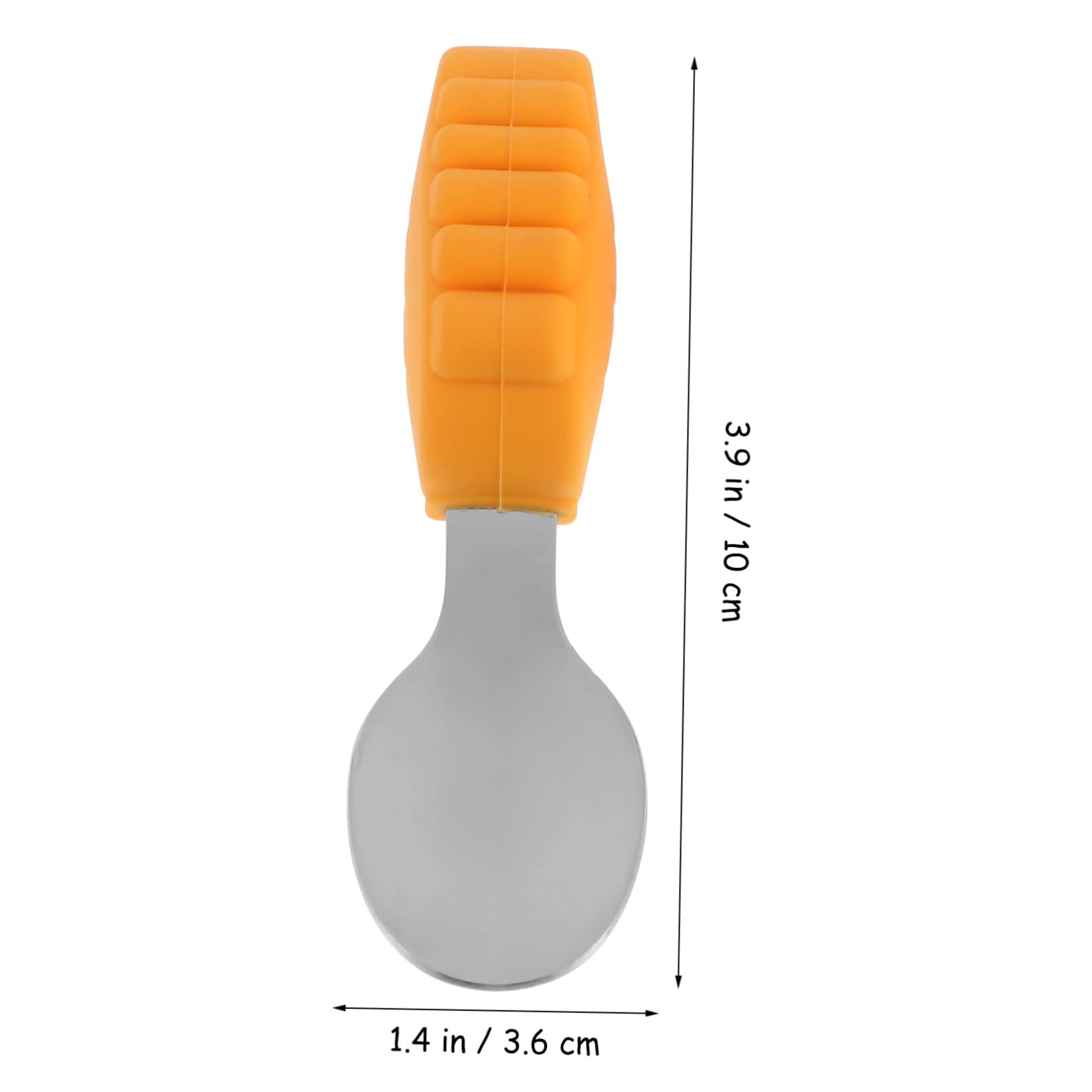 DECHOUS 1 Set 2pcs Fork Steel Mini Cutlery Serving Utensils Utensils Scoops Training Utensil Training Tableware Yellow