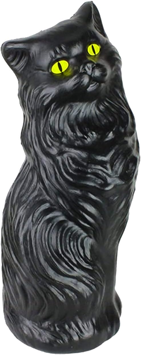 PMU Halloween Decorations - 17" Halloween Black Cat - Black Cat Decor Outside with Yellow Eyes - Scary, Home, Yard, Lawn, Garden, Indoor and Outdoor