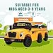 TOBBI 2 Seater Kids Eletric Ride on School Bus Toy, 35W-4WD Battery Powered Car with Remote Control/6 Wheels/Horn/LED/Music for Toddlers 3-8 Years, Yellow