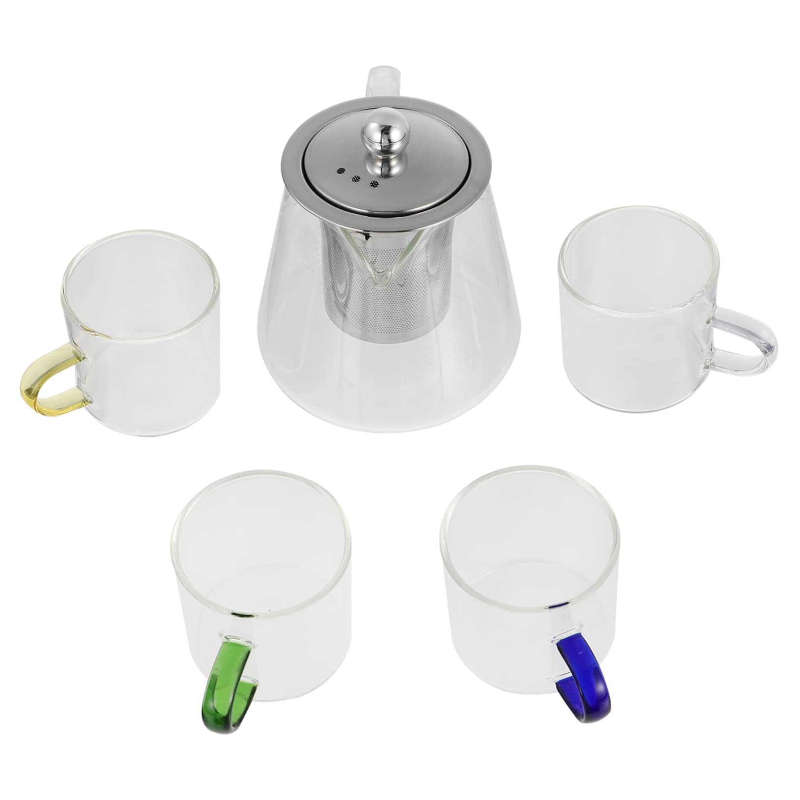 POPETPOP Teekanne aus Glas mit Siebeinsatz Hitzebeständig Edelstahl Leicht zu Reinigen für Esszimmer und Wohnzimmer
