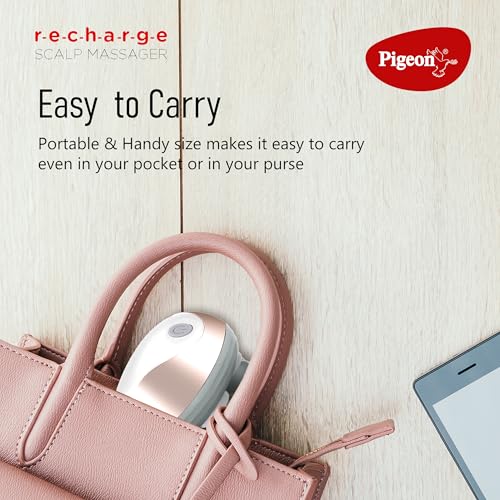 Image of Pigeon Scalp Massager, Rechargeable Electric Head Massager for Body Pain Relief, Stress Relief, Hair Growth, Deep Clean & Relaxation, Silicon Kneading Points with Detachable Head