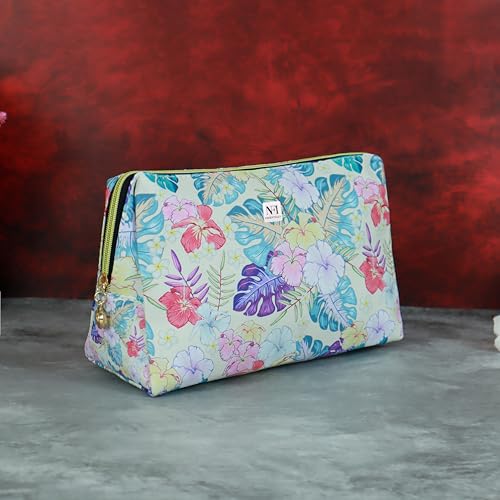 Image of NFI essentials Makeup Pouch Set of 3 Piece, Stylish Pouches for Makeup Accessories, Travel Pouch for Women, Cosmetic Pouch, Vanity Case, Jewellery Pouch, Toiletry Make up Bag