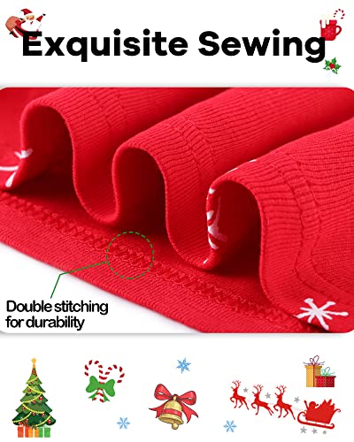 DAUGHTER QUEEN Girls Pajamas Kids Christmas PJs Size 8 100% Cotton Pj Set Children Reindeer Sleepwear Funny Xmas Jammies Snowflake Sleep Deer Clothes 8T 7-8 Year Old, Medium4