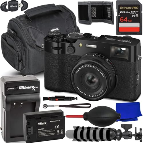 Image of SSE FUJIFILM X100VI Digital Camera (Black) - Bundle Includes: 64GB SDXC Memory Card, Replacement Battery and Charger, Gadget Bag, 8 inch Gripster & Much More (12pc Bundle)