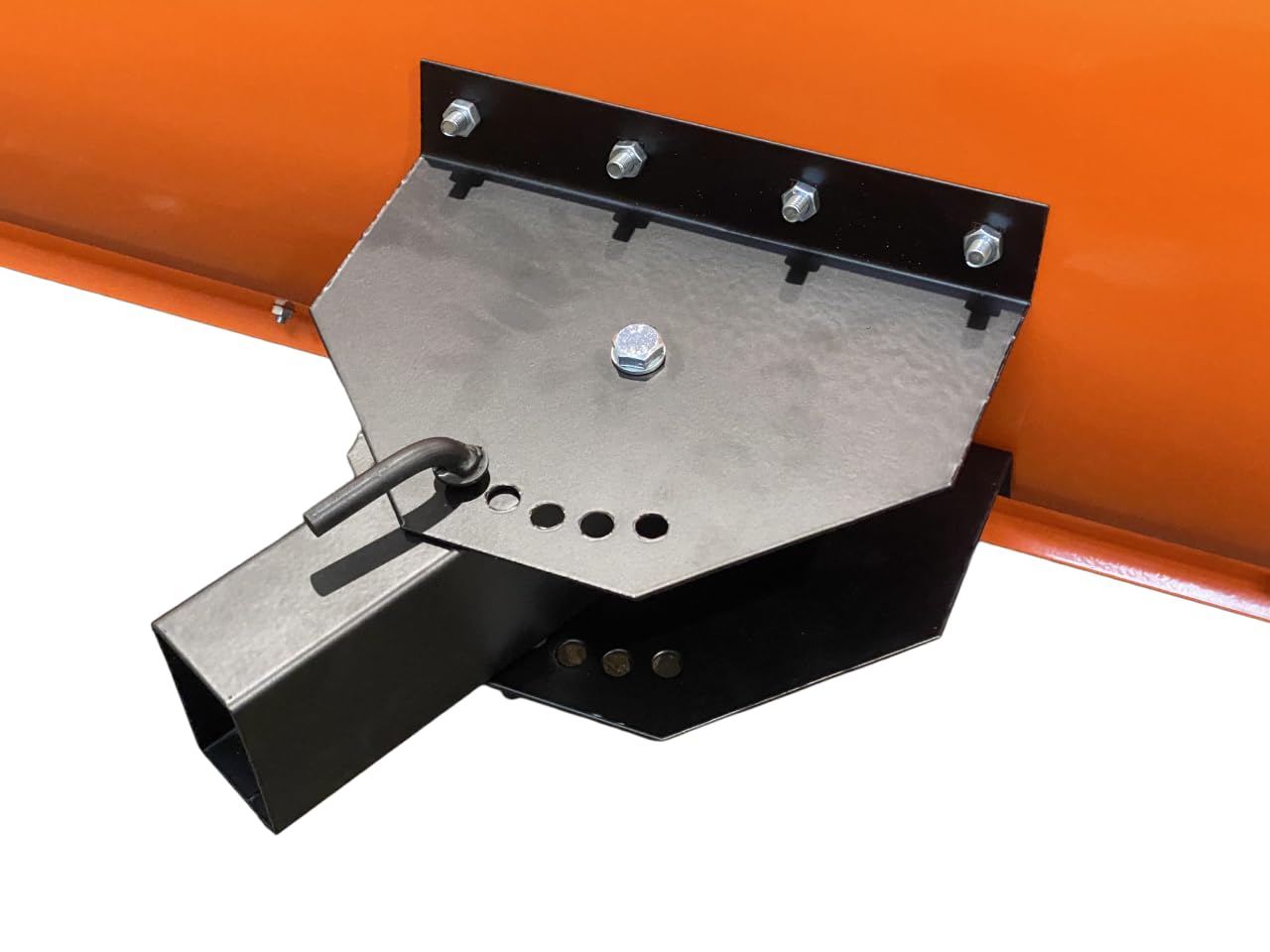 SRM Design Schneeschieber Schneeschild Schneepflug Räumschild Universal für Einachser und Rasentraktor Orange Breite 125 cm x Höhe 40 cm 5-stufig schwenkbar verstellbar