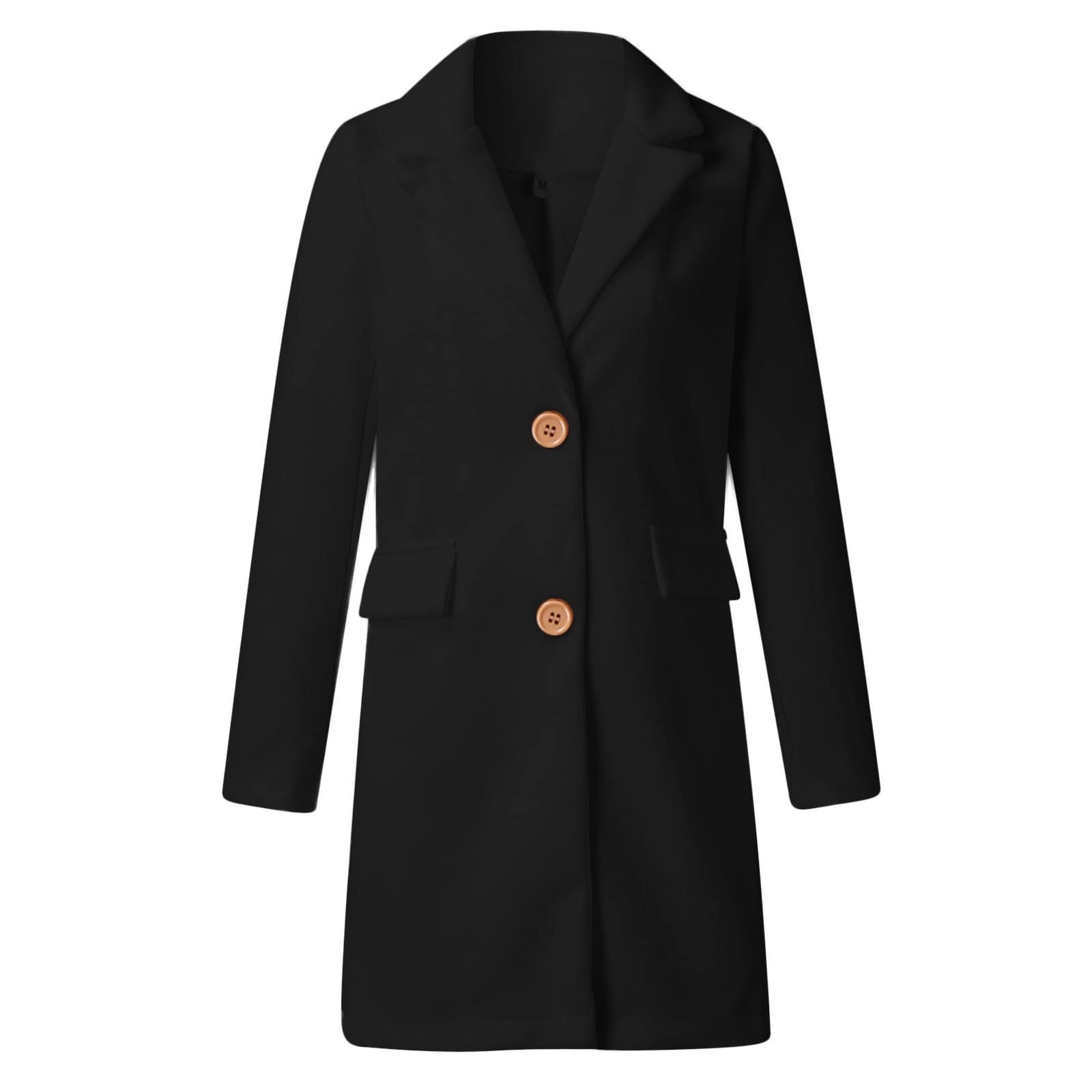 Veste Laine Femme Manteau Coupe-Vent Long Chic Élégant Décontracté Ample, Pull Manche Longue Tunique Tops Automne Hiver Revers Couleur Unie Chaud Coat Blousons Avec Poches Grande Taille XXL Jaune