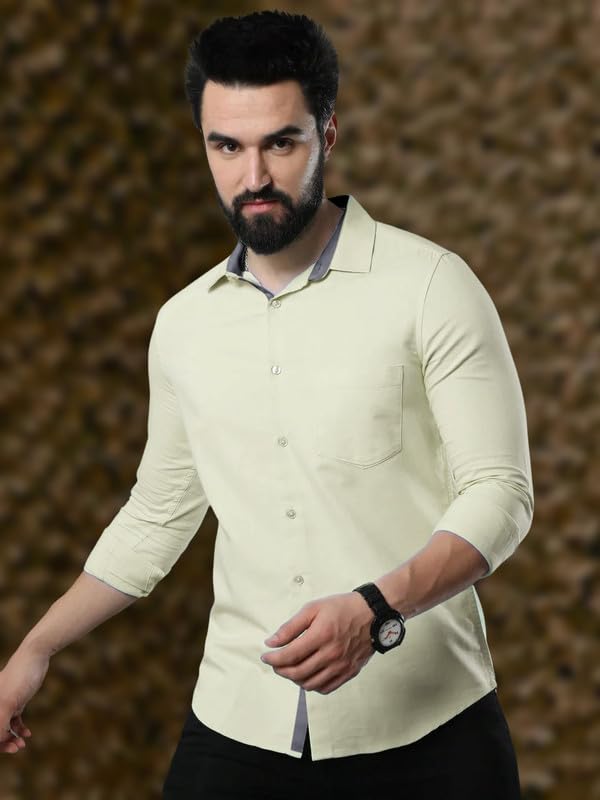 Image of Pinkmint Men's Solid Shirt | Soft Cotton Blend | Casual Shirt | Plain | Full Sleeve - Regular Fit (Combo Pack of 3 | Available in Plus Size)