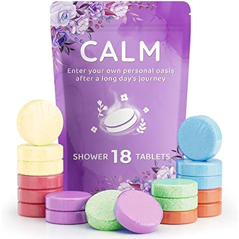 DeckTheHalls 18 Pack Shower Steamers - Christmas, Birthday Presents - Shower Bombs with Lavender Mint Rose Coco Sea Grapefruit Natural Fragrance, Self Care & Relaxation Presents for Women and Men Cover