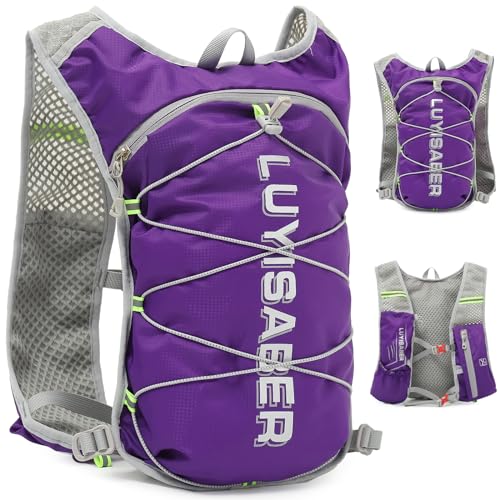 Running Vest Hydration Vest Lightweight Insulated Backpack for Marathon, Hiking, Outdoor Trail, Cycling, Men's and Women's Hydration Vest ?Purple?