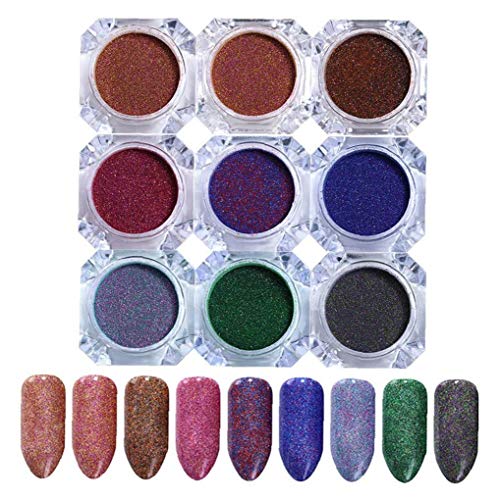 1 Box Starry Holographic Nagel Glitter Puder Holo Staub Maniküre-Nagel-Kunst-funkeln-Puder Für Salon Startseite Nail Art… – Bild 4