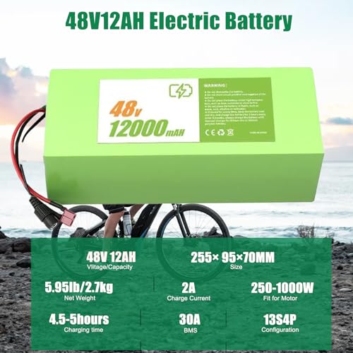 Image of 48V12000mAh Ebike Battery 36V 48V 52V 12Ah 20Ah 30Ah Electric Bike Scooter Lithium ion Battery with 30AMP BMS for 200W-800W Electric Bicycle Motor