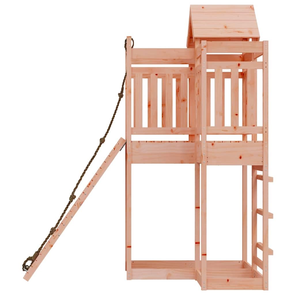 Torre da gioco con parete da arrampicata in legno massiccio Douglas, giocattolo da giardino con sabbiera e piedistallo, giocattolo per bambini da 3 a 8 anni, telaio stabile per movimento e