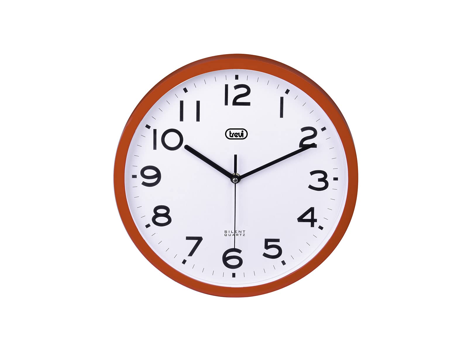 Trevi Red Om 3302 S Silent Wall Clock With Sweep Movement, Diameter 30 Cm, Modern And Essential Design, Ideal For Bedroom And Office, Operated With Aa Battery,