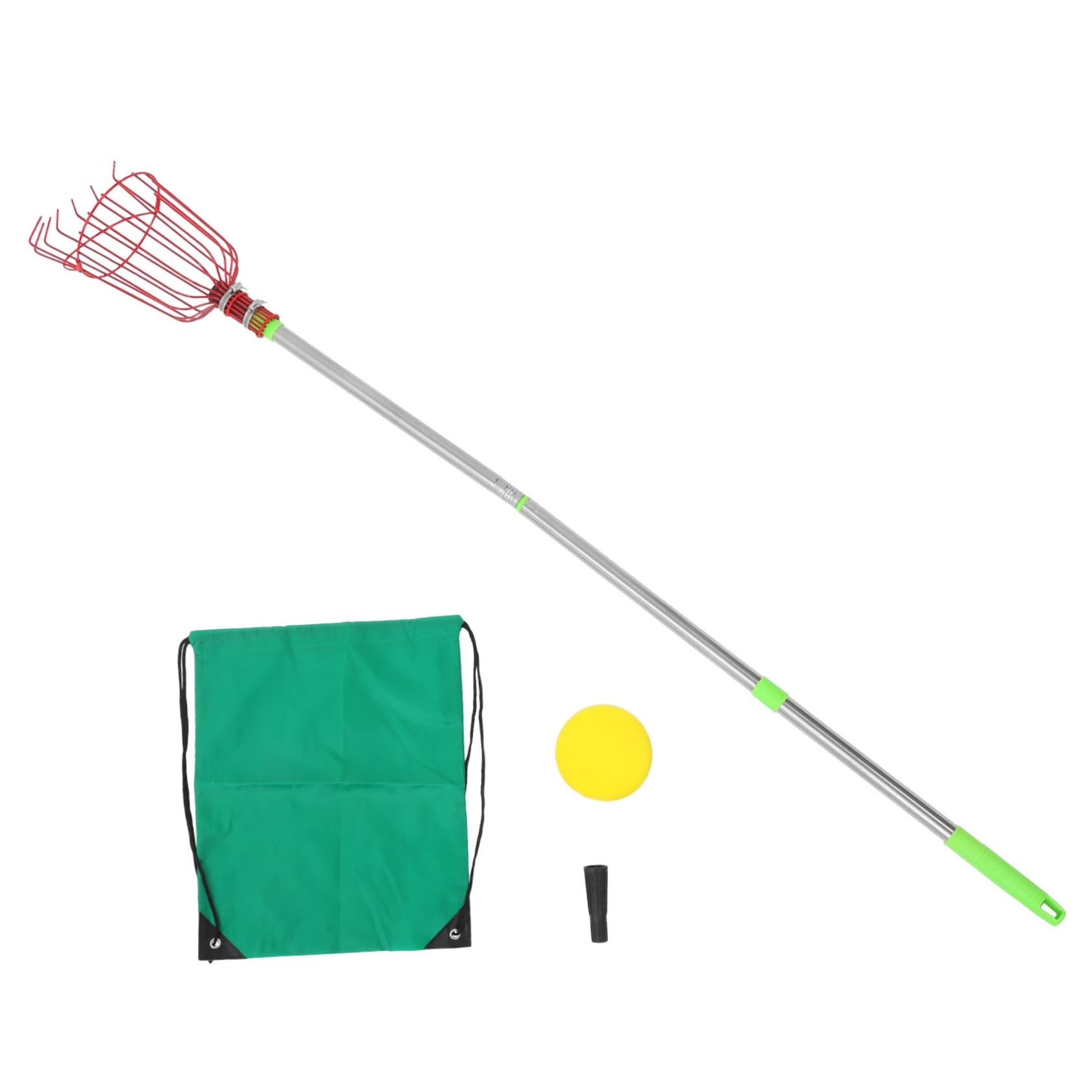 HOLIDYOYO Fruit Picker Apple Picking Bag Telescoping Grabber Fruit Tree Picker Acorn Picker Blueberry Picker Garden Harvest Basket Fruit Picking Basket Nut Gatherer Stainless Steel Red
