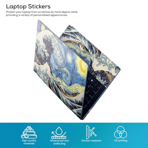 Image of Galaxsia Vincent Van Portrait Top+Wrist Pad Vinyl Laptop Skin /Sticker /Cover Upto 15.6 Inches Laptops Laminated-Removable-HD Quality Compatible for Hp-Dell-Sony-Lenovo-Asus etc.(15x10 Inches)