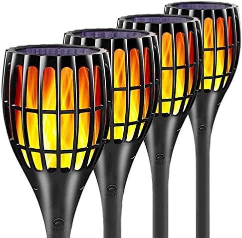 Fitybow Solar Torch Lights Outdoor, Waterproof Dance Flame Lighting Solar Garden Light Outdoor Landscape Decoration Lighting Dusk to Dawn Security Torch Light for Patio Deck Driveway 4Pack