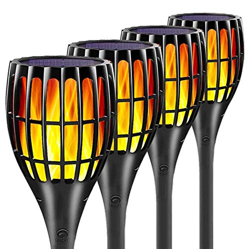 Fitybow Solar Torch Lights Outdoor, Waterproof Dance Flame Lighting Solar Garden Light Outdoor Landscape Decoration Lighting Dusk to Dawn Security Torch Light for Patio Deck Driveway 4Pack