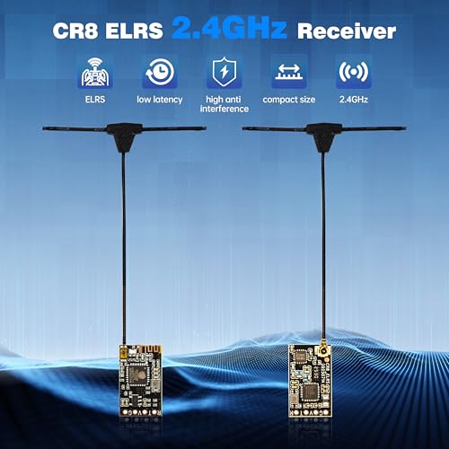 Image of 2 Pcs 2.4GHz ELRS Nano Receiver with 55mm T Antenna for ELRS FPV Remote Controller Ideal for FPV Drone /Tiny Whoop /Fixed Wing /RC Plane (CR8)