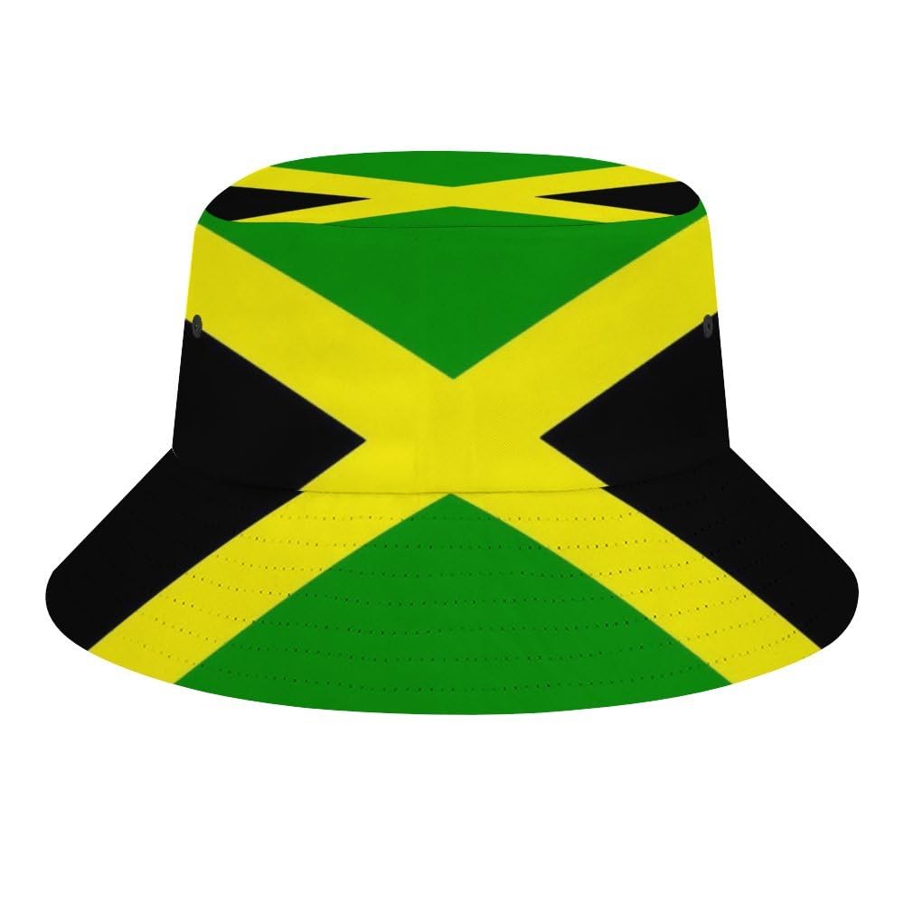 JopaJre Jamaica Flag Bucket Hat for Women Men Sun Cap Fisherman Hat Packable Beach Caps Travel Outdoor
