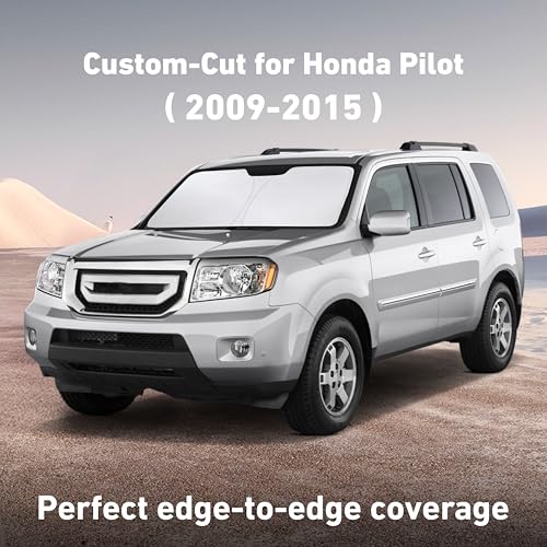 Image of EcoNour Windshield Sunshade Compatible for Honda Pilot 2009-2013 2014 2015, Sun Visor for Front Windshield & Window Sun Shade Cover, UV Heat Blocker & Protector, Car Accessories
