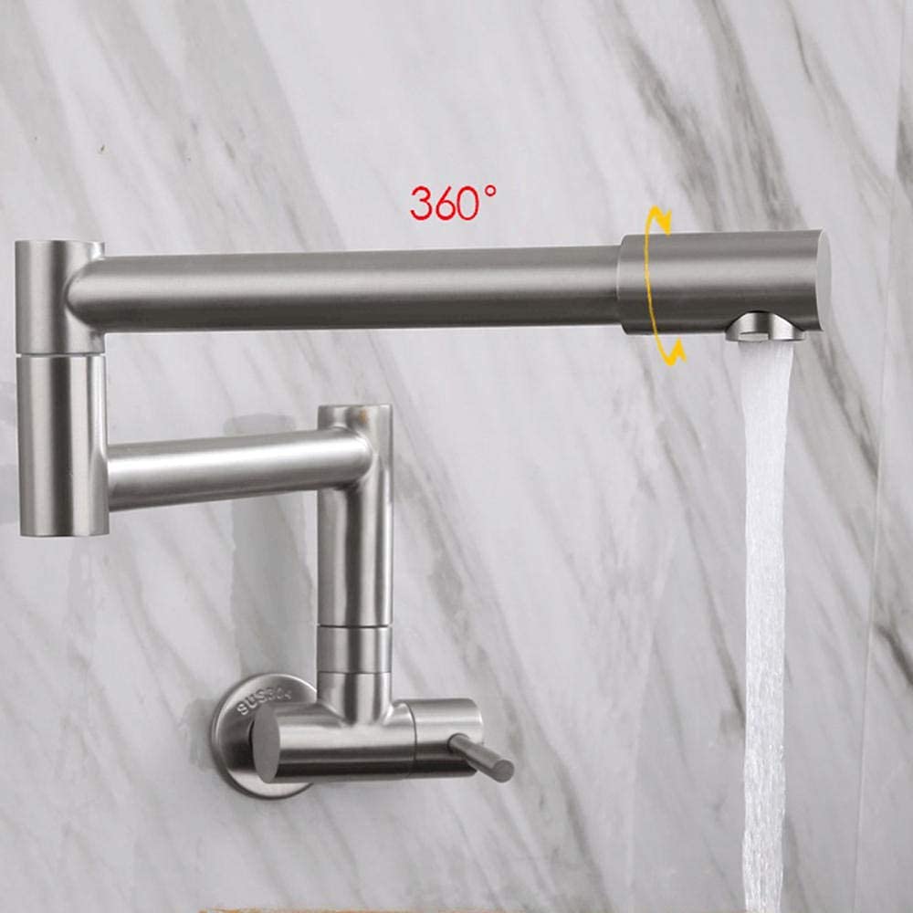 Faucet Rubinetti per Il riempitivo a Muro Montato a Parete, Tocco di Acqua Fredda Nichel sfiorato Multifunzione, lavelli Cucina del Rubinetto a Doppio Manico fiorente