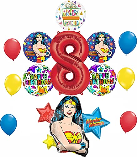 Mayflower Productos Wonder Woman 8º Suministros de fiesta de cumpleaños y decoraciones de globos
