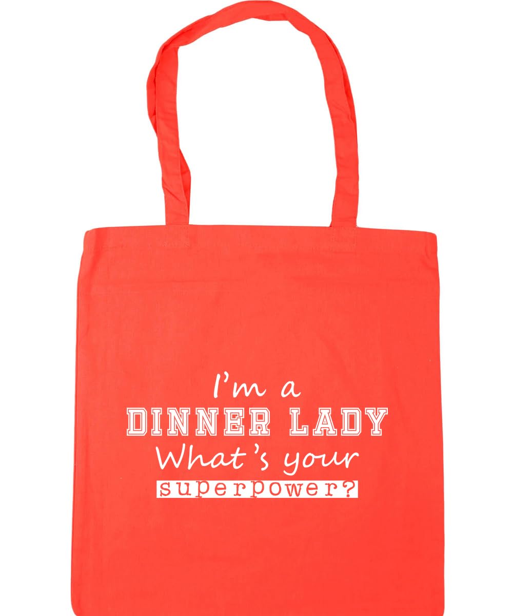 Hippowarehouse I'm A Dinner Lady What's Your Superpower? Tote Shopping Gym Beach Bag 42cm x38cm, 10 litres